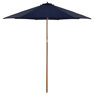 Northlight Patio Market Umbrella with Wooden Pole  Navy Blue