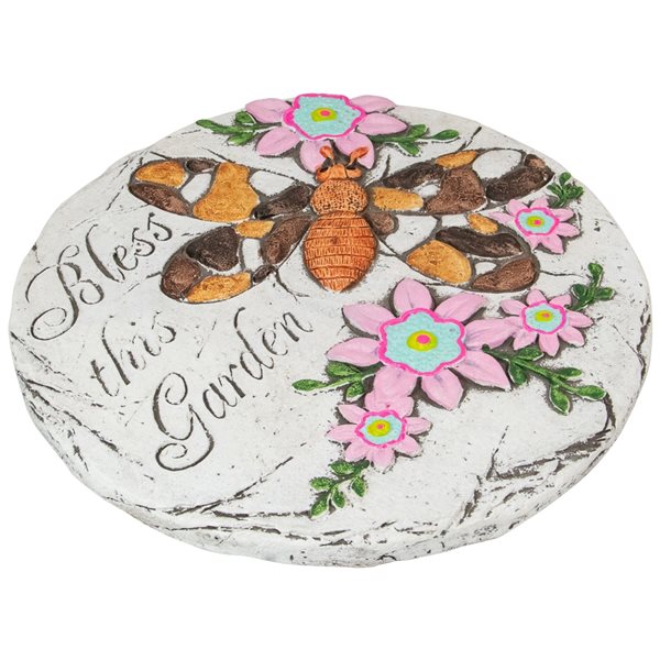 Northlight 10-in Bless this Garden Outdoor Floral Garden Stone