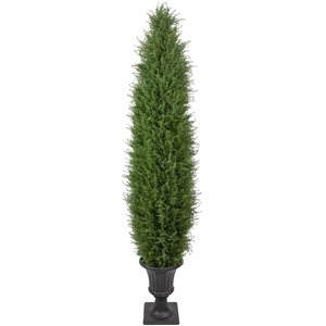 Northlight 5 ft Artificial Cedar Pine Arborvitae Tree in Urn Style Pot  Unlit
