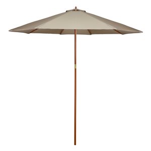 Northlight Patio Market Umbrella with Wooden Pole  Tan