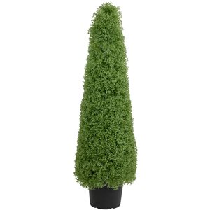 Northlight 4 ft Artificial Boxwood Cone Topiary Tree with Round Pot  Unlit