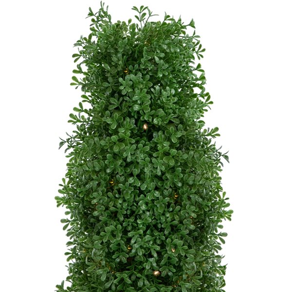 Northlight 4 ft Pre-Lit Artificial Boxwood Cone Topiary Tree with Pot