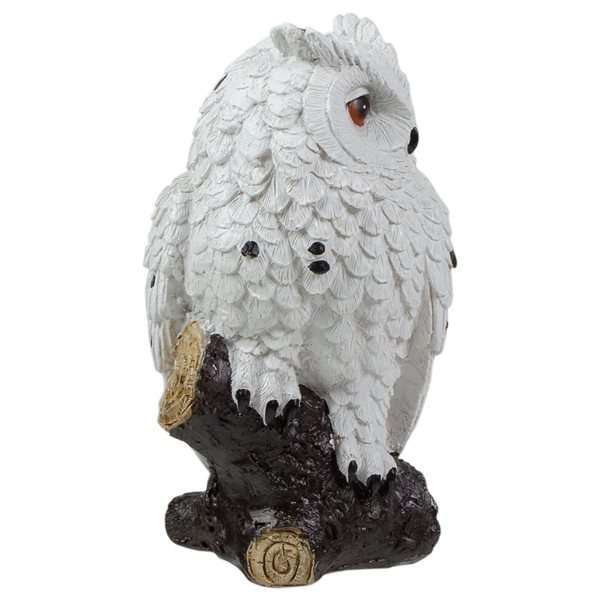 Northlight White Owl Perched on a Branch Outdoor Garden Statue