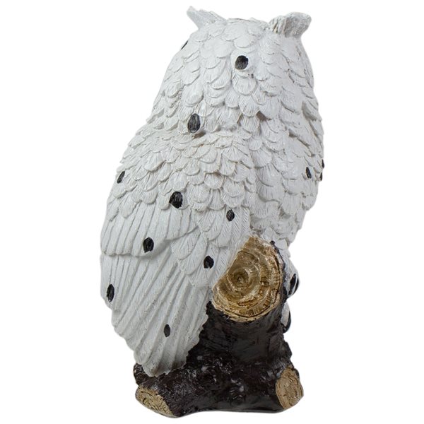 Northlight White Owl Perched on a Branch Outdoor Garden Statue