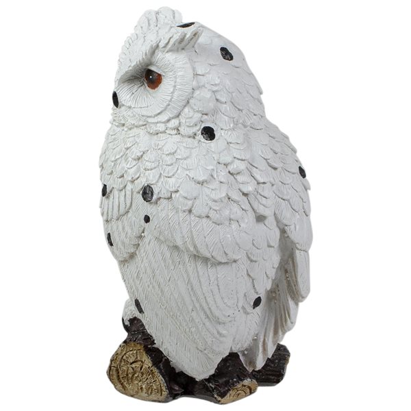 Northlight White Owl Perched on a Branch Outdoor Garden Statue