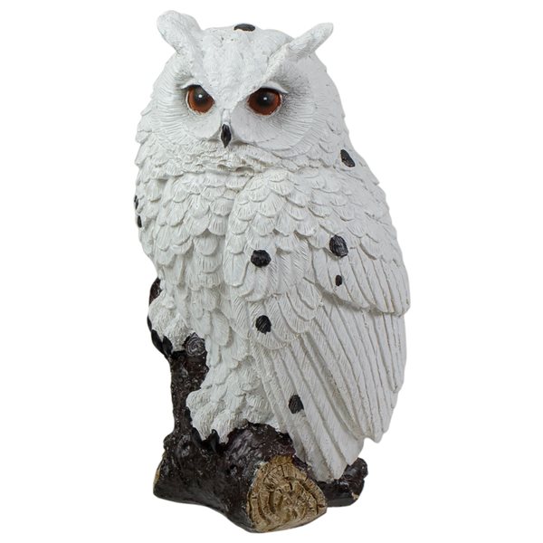 Northlight White Owl Perched on a Branch Outdoor Garden Statue 34338721 ...