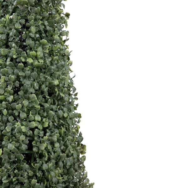 Northlight 4 ft Artificial Two-Tone Boxwood Pyramid Topiary Tree with Round Pot  Unlit