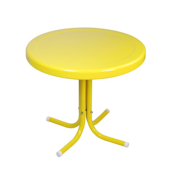 Northlight 22-in Outdoor Retro Tulip Side Table  Yellow