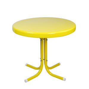 Northlight 22-in Outdoor Retro Tulip Side Table  Yellow