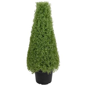 Northlight 3 ft Artificial Boxwood Cone Topiary Tree with Round Pot  Unlit