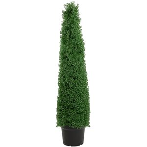 Northlight 4 ft Artificial Boxwood Cone Topiary Tree with Pot  Unlit