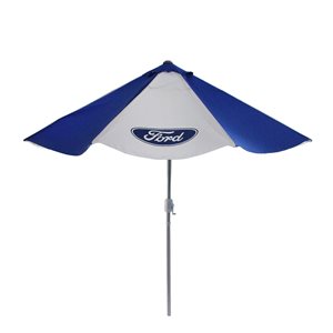 Northlight Patio Ford Umbrella with Hand Crank and Tilt  Blue and White