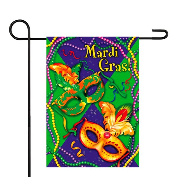 Northlight Mardi Gras Beads Outdoor Garden Flag 18-in x 12.5-in