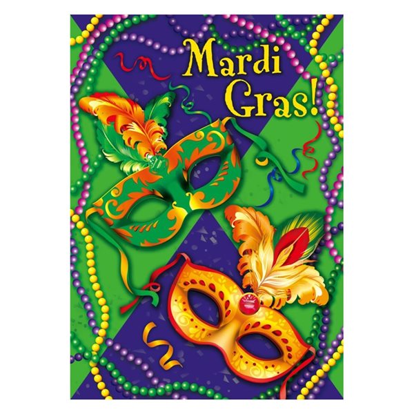 Northlight Mardi Gras Beads Outdoor Garden Flag 18-in x 12.5-in