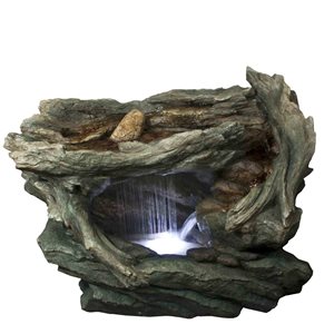 Northlight LED Woodland Grotto with Stones Outdoor Garden Water Fountain 31-in