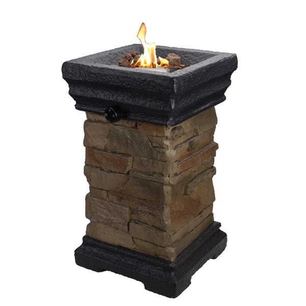 Northlight Classic Stone Outdoor Table Top Gas Fire Pit 8000 BTU 18.75 ...