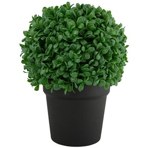 Northlight 9.5-In Artificial Boxwood Ball Topiary in Round Pot  Unlit