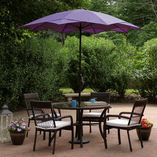 Northlight Patio Lotus Umbrella with Hand Crank  Purple