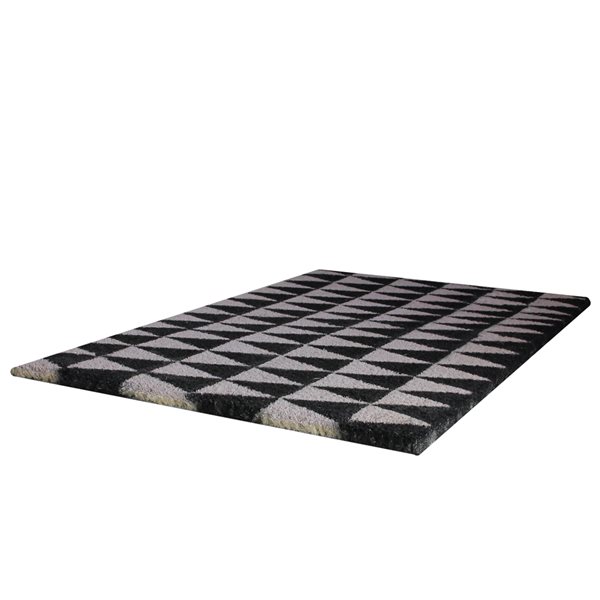 Northlight Black and Gray 3-Dimensional Triangle Print Doormat 17-inx 29-in