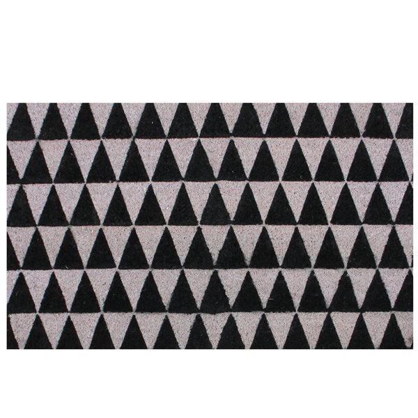 Northlight Black and Gray 3-Dimensional Triangle Print Doormat 17-inx 29-in