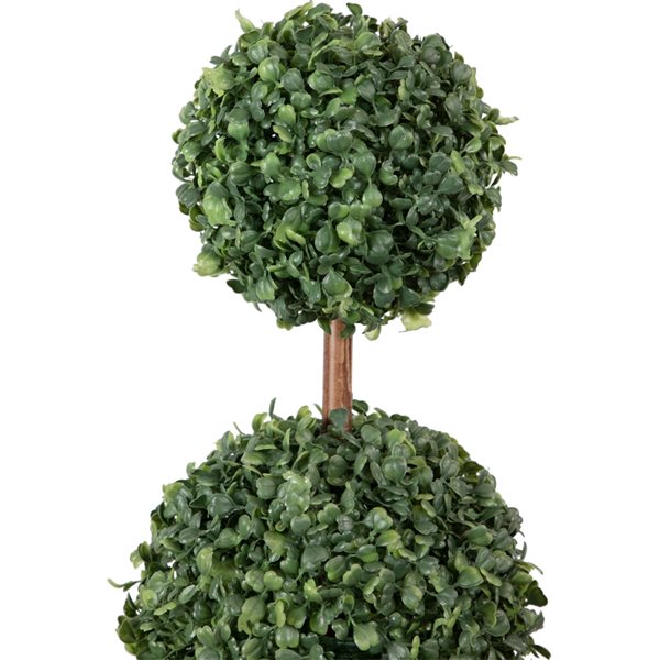 Northlight 38 -In Artificial Two-Tone Boxwood Triple Ball Topiary Tree with Round Pot