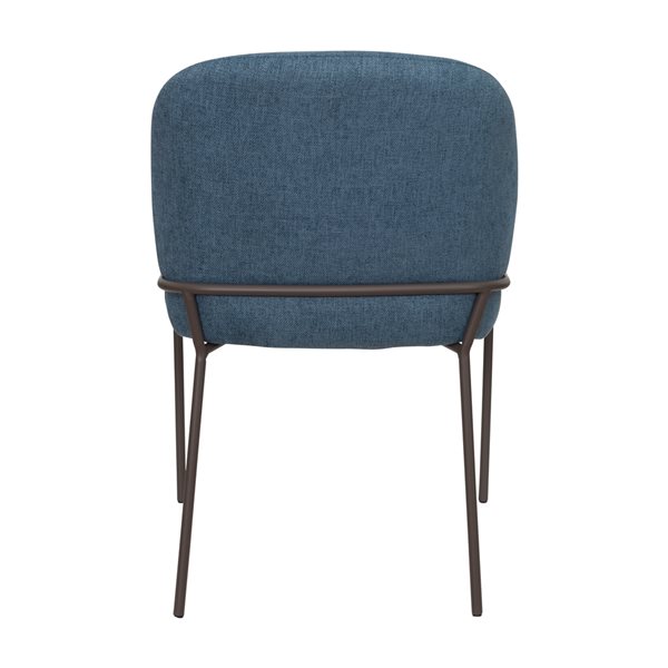 CorLiving Blakeley High Back Upholstered Blue Dining Chairs - Set of 2
