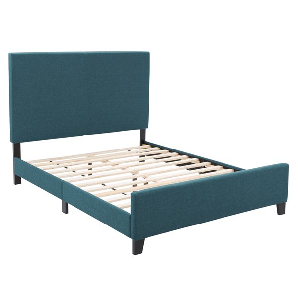 CorLiving Juniper Full Size Fabric Upholstered Bed - Teal Blue