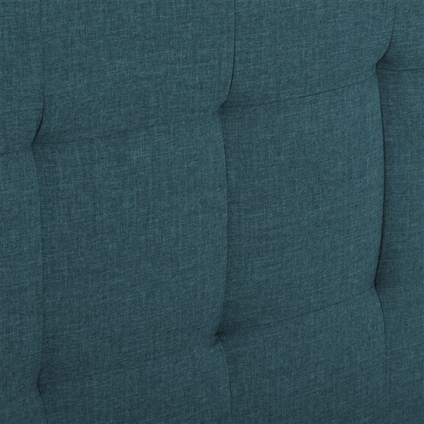 CorLiving Ellery Twin Size Fabric Tufted Panel Bed - Teal Blue