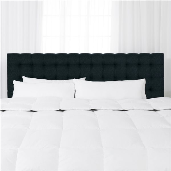 CorLiving Valencia Modern Tufted King Headboard - Dark Blue