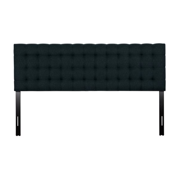 CorLiving Valencia Modern Tufted King Headboard - Dark Blue