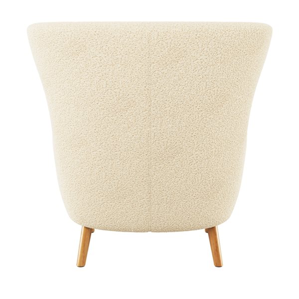 CorLiving Gianna Plush Cream Boucle Fabric Wing Accent Chair