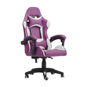 CorLiving Ravagers Purple/White Ergonomic Adjustable Height Tilting Gaming Chair
