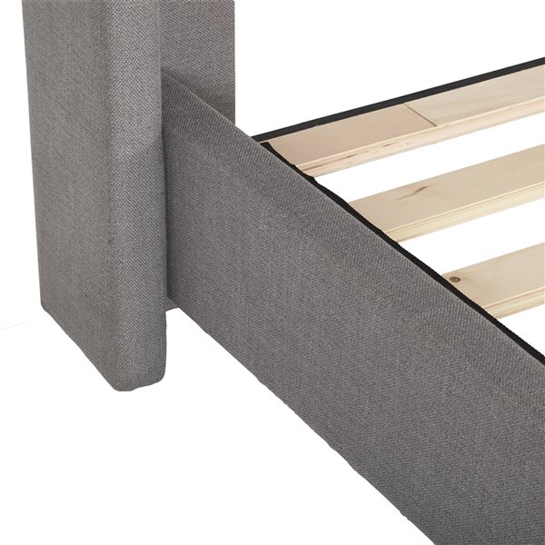 CorLiving Fairfield Tufted Queen Wingback Bed - Grey