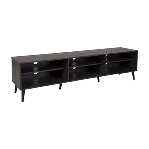 CorLiving Cole Dark Grey 71-in x 18.5-in TV Stand with Open Shelves