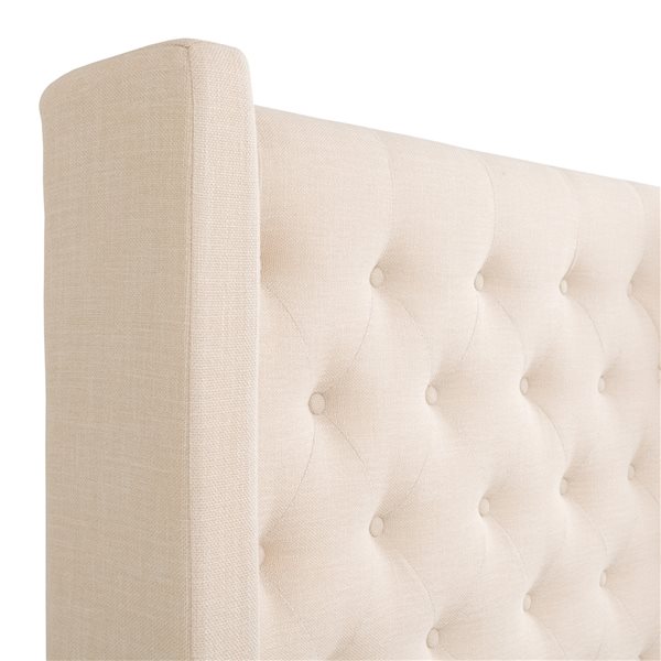 CorLiving Fairfield Tufted King Wingback Bed - Cream