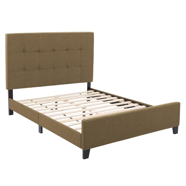 CorLiving Ellery Full Size Fabric Tufted Panel Bed - Clay Brown