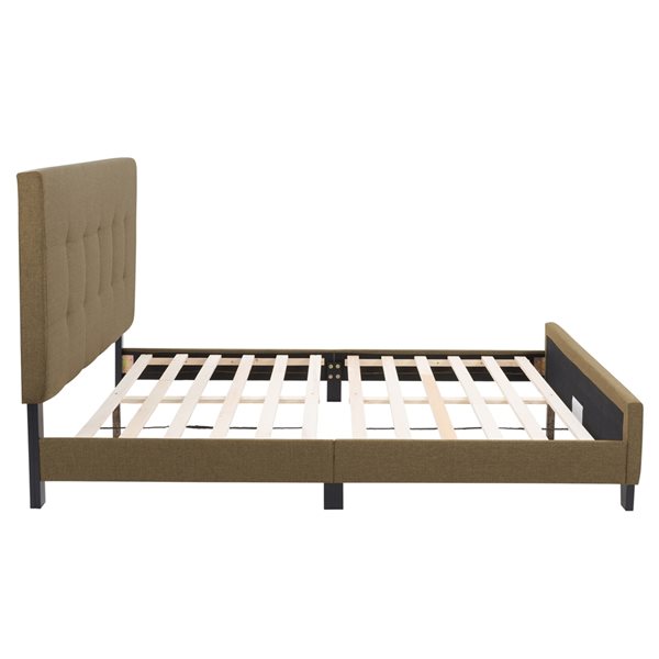 CorLiving Ellery Full Size Fabric Tufted Panel Bed - Clay Brown
