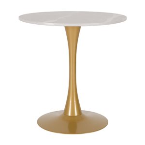 CorLiving Ivo 28-in Round Grey Marbled Bistro Pedestal Table