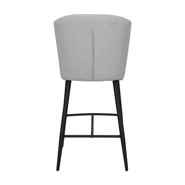 CorLiving Jasper Light Grey Channel Tufted 26-in Barstool - Set of 2