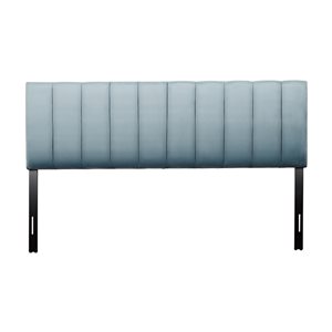 CorLiving Helena King Velvet Channel Tufted Headboard - Light Blue