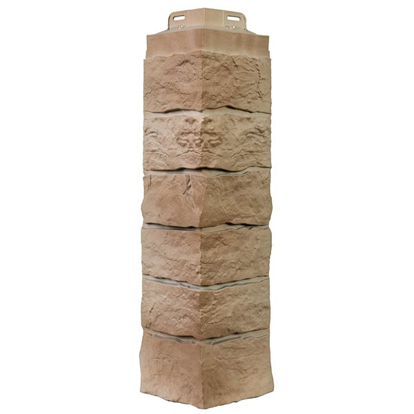 Novik NovikStone Stacked Stone 6.1-in x 21.3-in Sand Blend Stone Siding Corner - Pack of 5