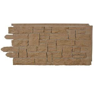 Novik NovikStone Stacked Stone 20.3-in x 45-in Terra Brown Faux Stone Veneer Siding - Pack of 10 Panels, 49.3-sq. ft