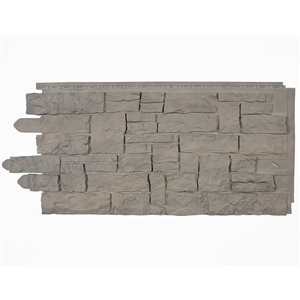 Novik NovikStone Stacked Stone 20.3-in x 45-in Aspen Faux Stone Veneer Siding - Pack of 10 Panels, 49.3-sq. ft