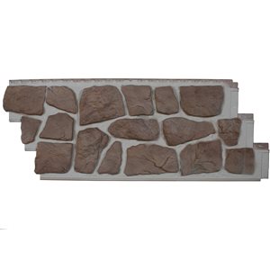 Novik NovikStone Fieldstone 19.1-in x 50-in Grand Canyon Faux Stone Veneer Siding - Pack of 10 Panels, 49.6-sq. ft