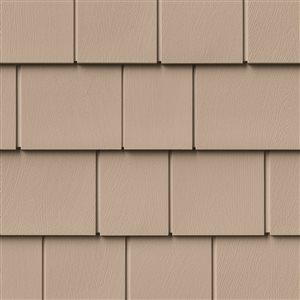 Novik NovikShake Northern Perfection 16.6-in x 47-in Polymer Siding in Sandstone (Box of 11 Panels - 48.8-sq. ft)