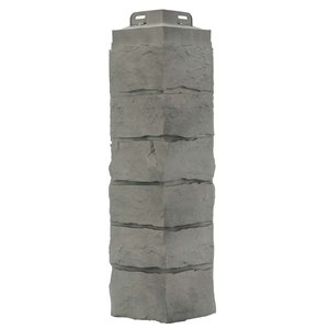 Novik NovikStone Stacked Stone 6.1-in x 21.3-in Smoke Grey Stone Siding Corner - Pack of 5