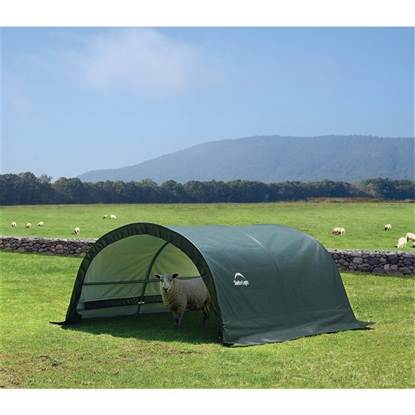 ShelterLogic 8.74-ft x 9.97-ft Green Portable Livestock Shelter