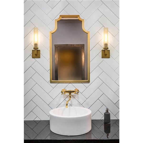 Z-lite Beau 4.5-in 1-light Rubbed Brass Modern/contemporary Wall Sconce