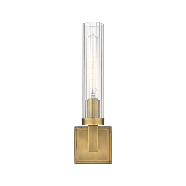 Z-lite Beau 4.5-in 1-light Rubbed Brass Modern/contemporary Wall Sconce