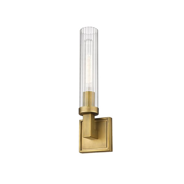 Z-lite Beau 4.5-in 1-light Rubbed Brass Modern/contemporary Wall Sconce